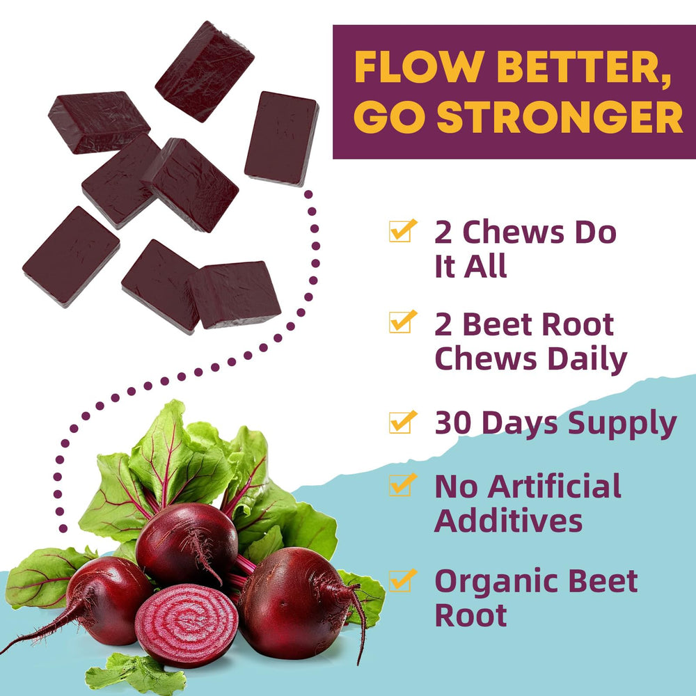Berry flavor Beet Root Chews serving suggestion