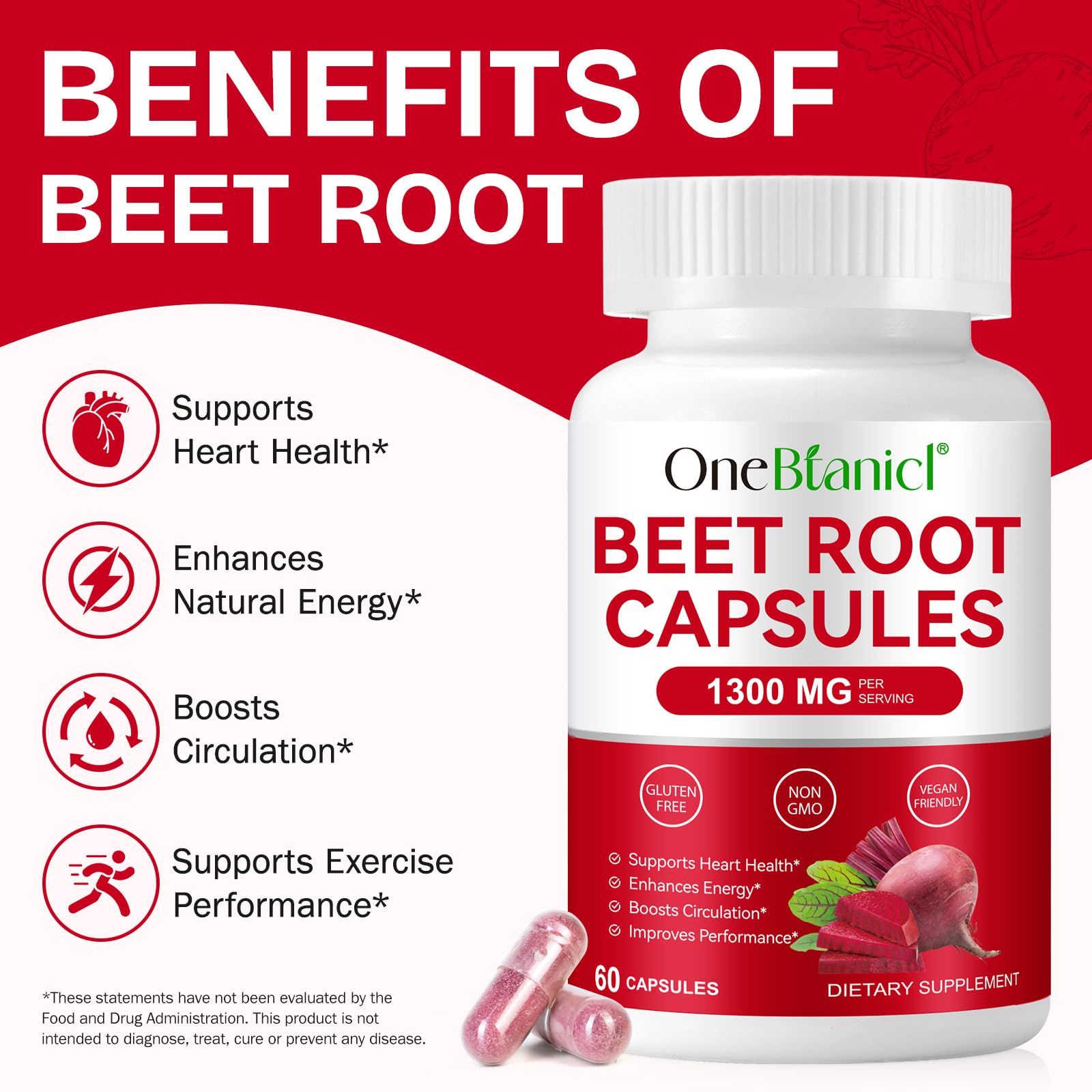 Beetroot capsules small and easy to swallow