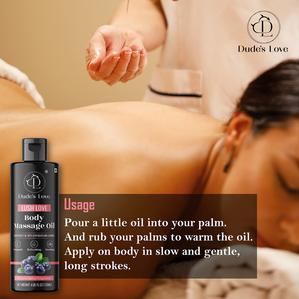 Spa setup with massage oil on a wooden surface