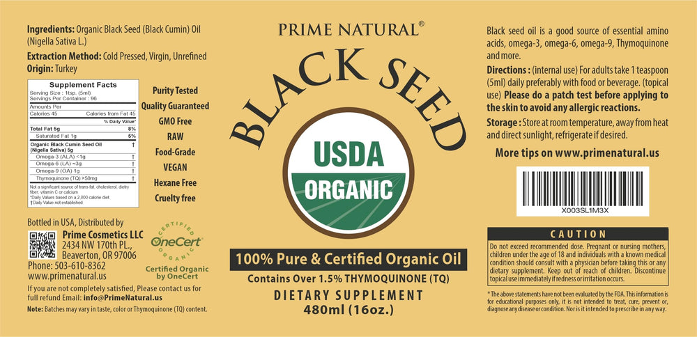 Versatile uses of organic black seed oil for skincare, hair, and dietary supplements