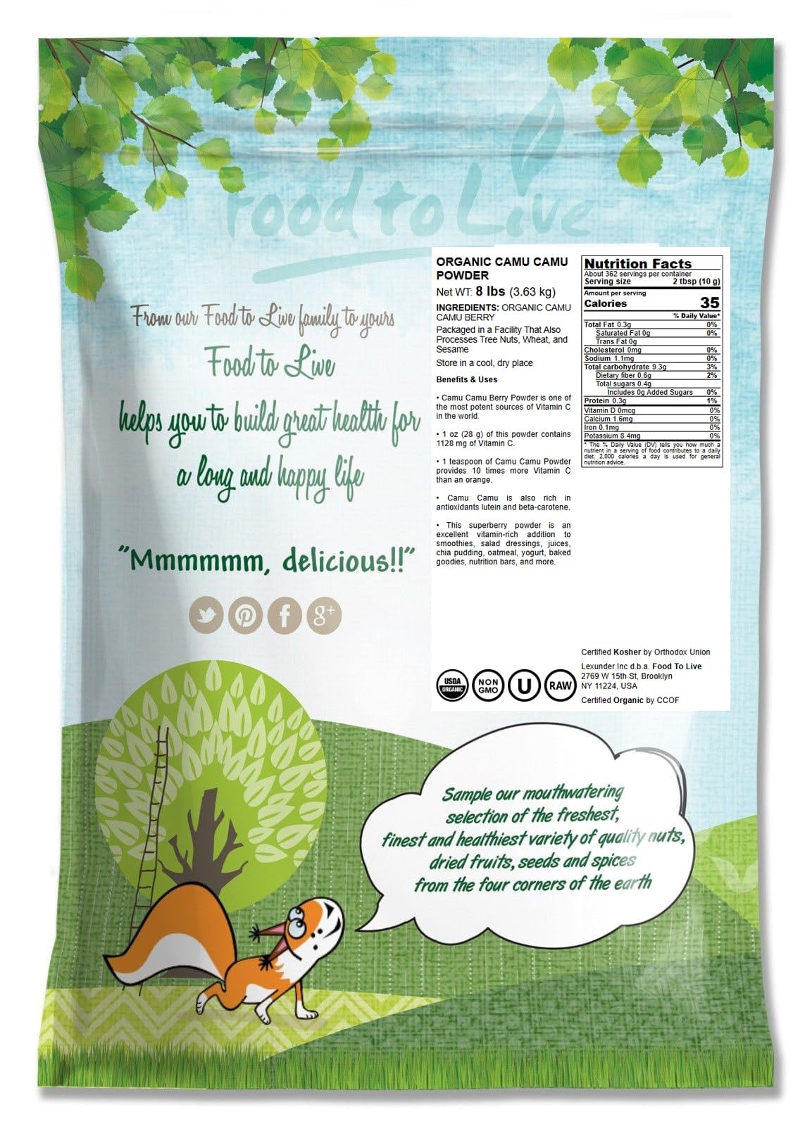Vitamin C rich Camu Camu powder with antioxidant content