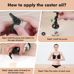 Organic castor oil bottle for body and hair use