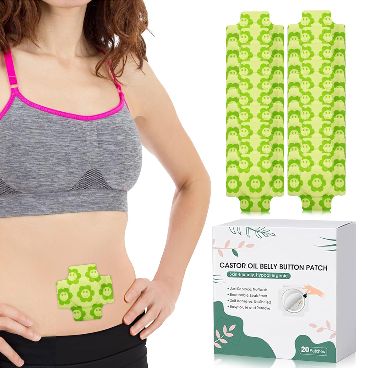 Organic castor oil pack wrap front view