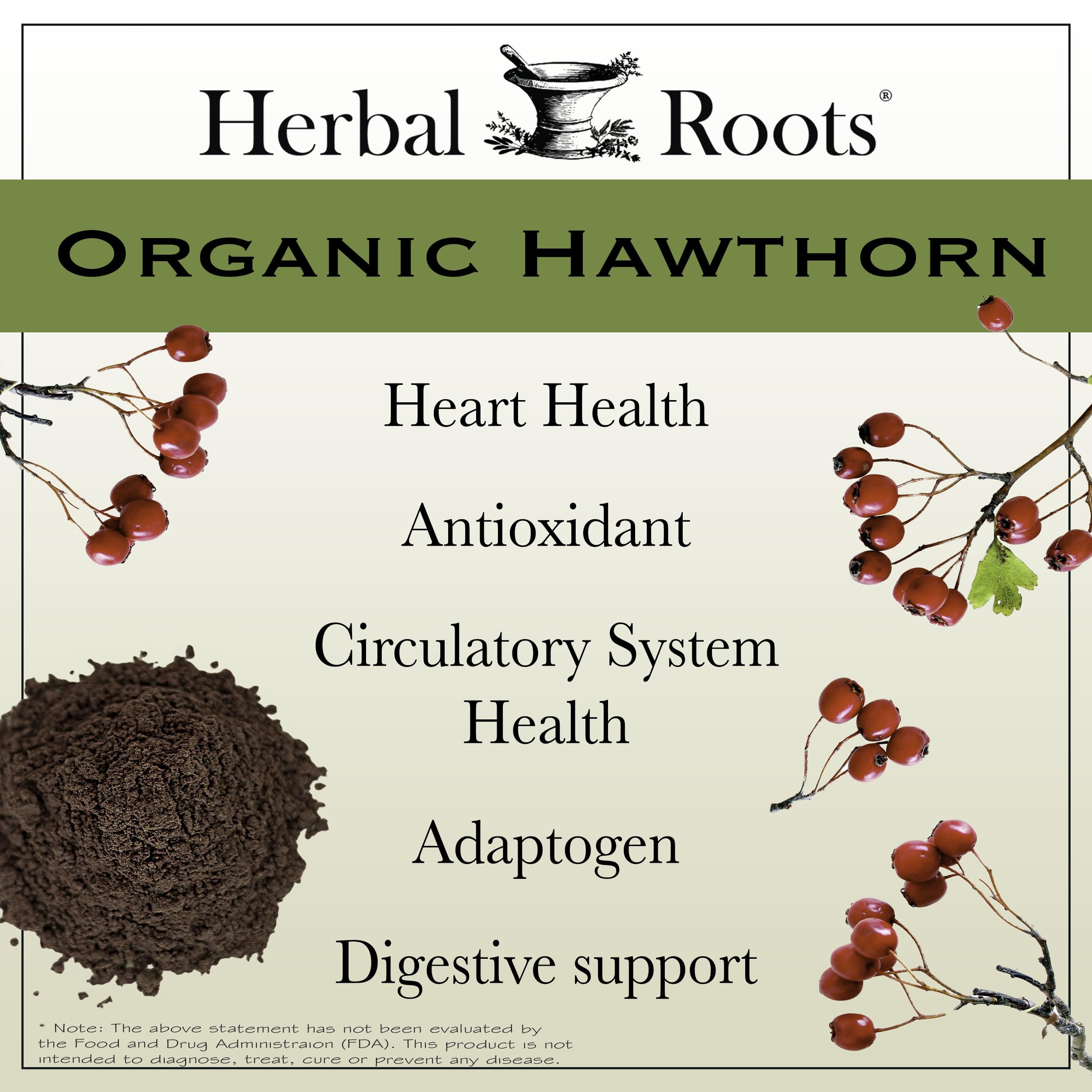 USDA Organic certified Hawthorn capsules – 1200mg