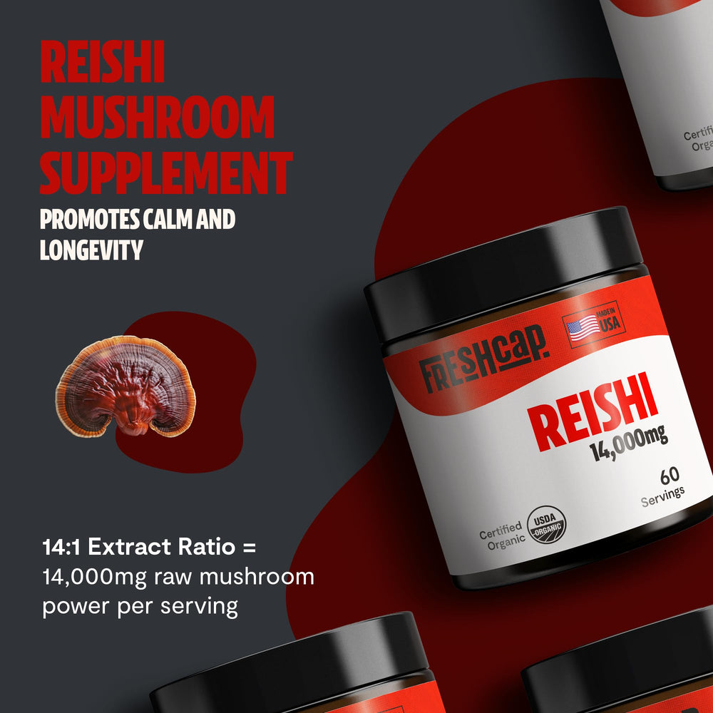 Organic certifications label for Reishi powder