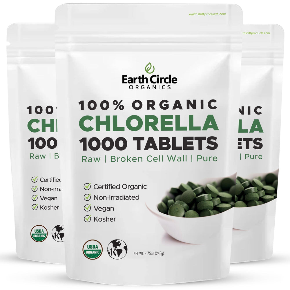Organic chlorella 1,000-count packaging