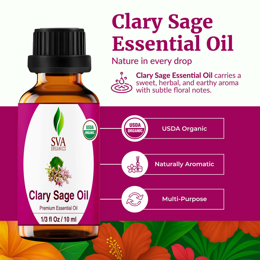 Diffuser with SVA Clary Sage Organic Essential Oil