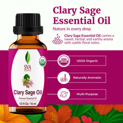 Diffuser with SVA Clary Sage Organic Essential Oil