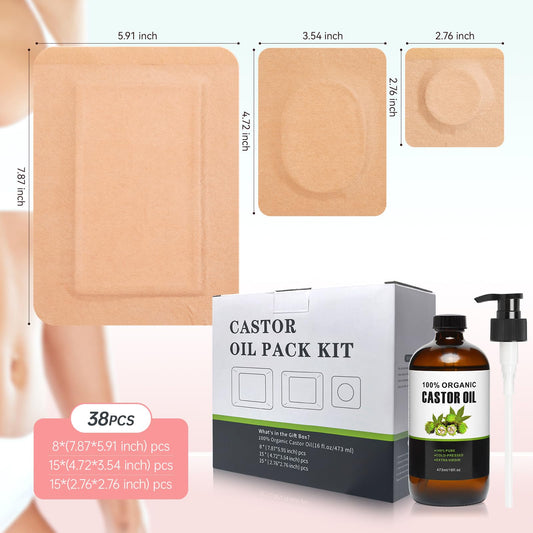 Organic cold-pressed castor oil in 473ml glass bottle