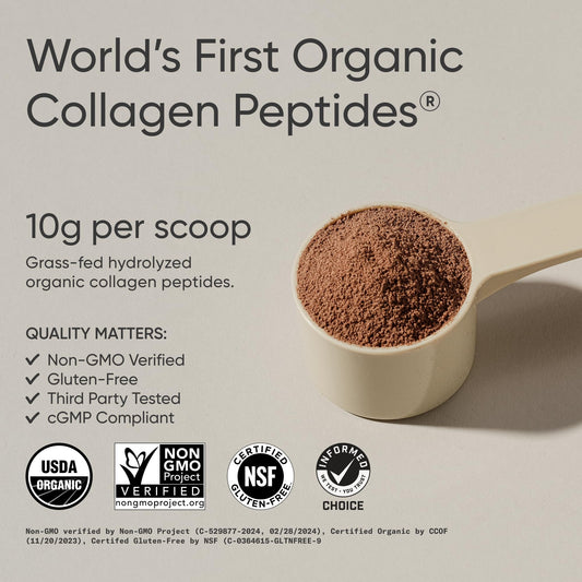 Organic collagen peptides type I & III sourced from grass-fed Brazilian cattle