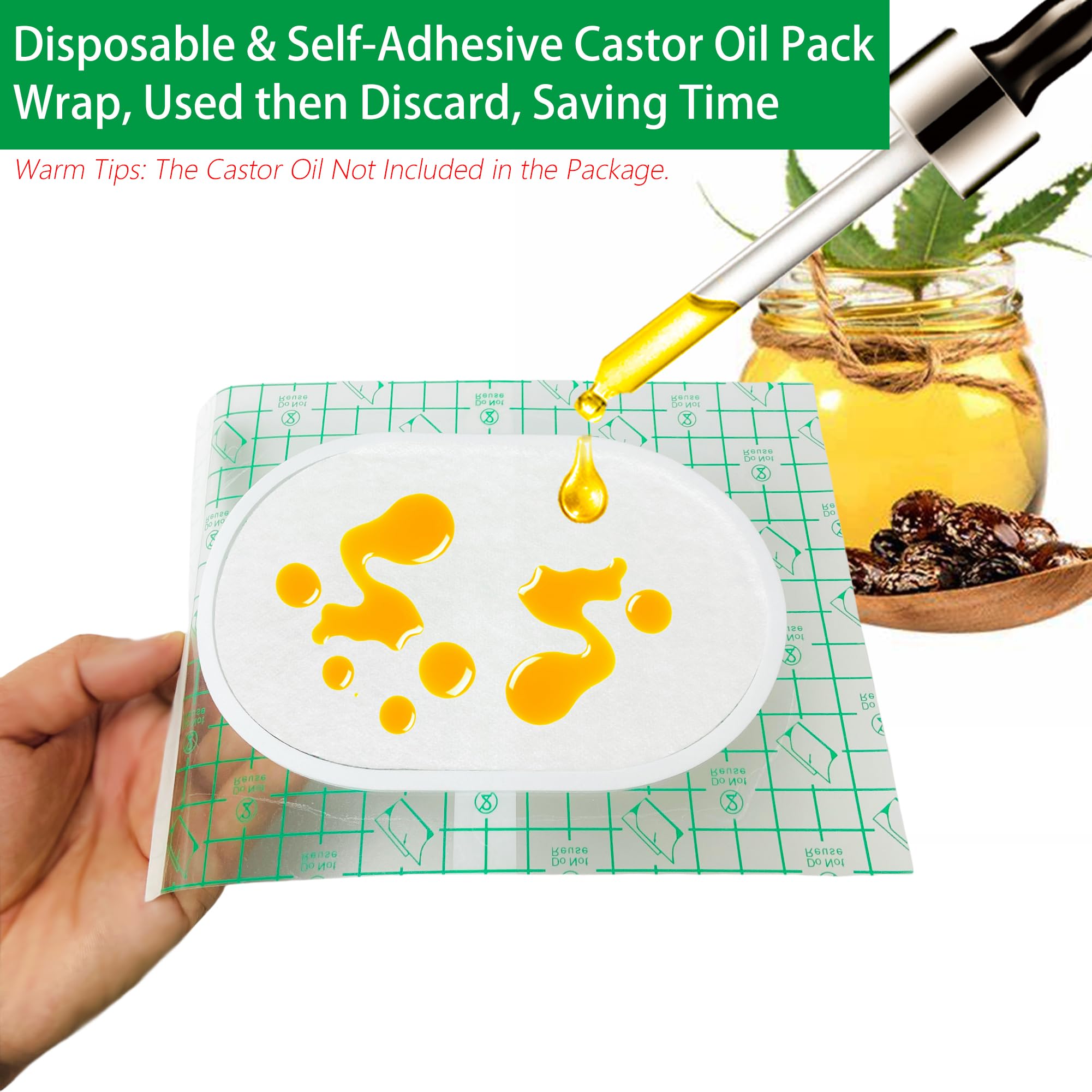 Organic cotton inner layer castor oil pad