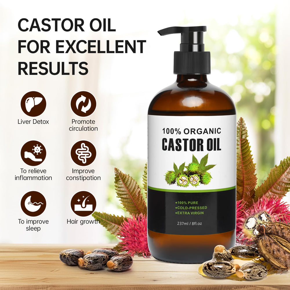 Organic cotton castor oil patches set with 30 self-adhesive patches