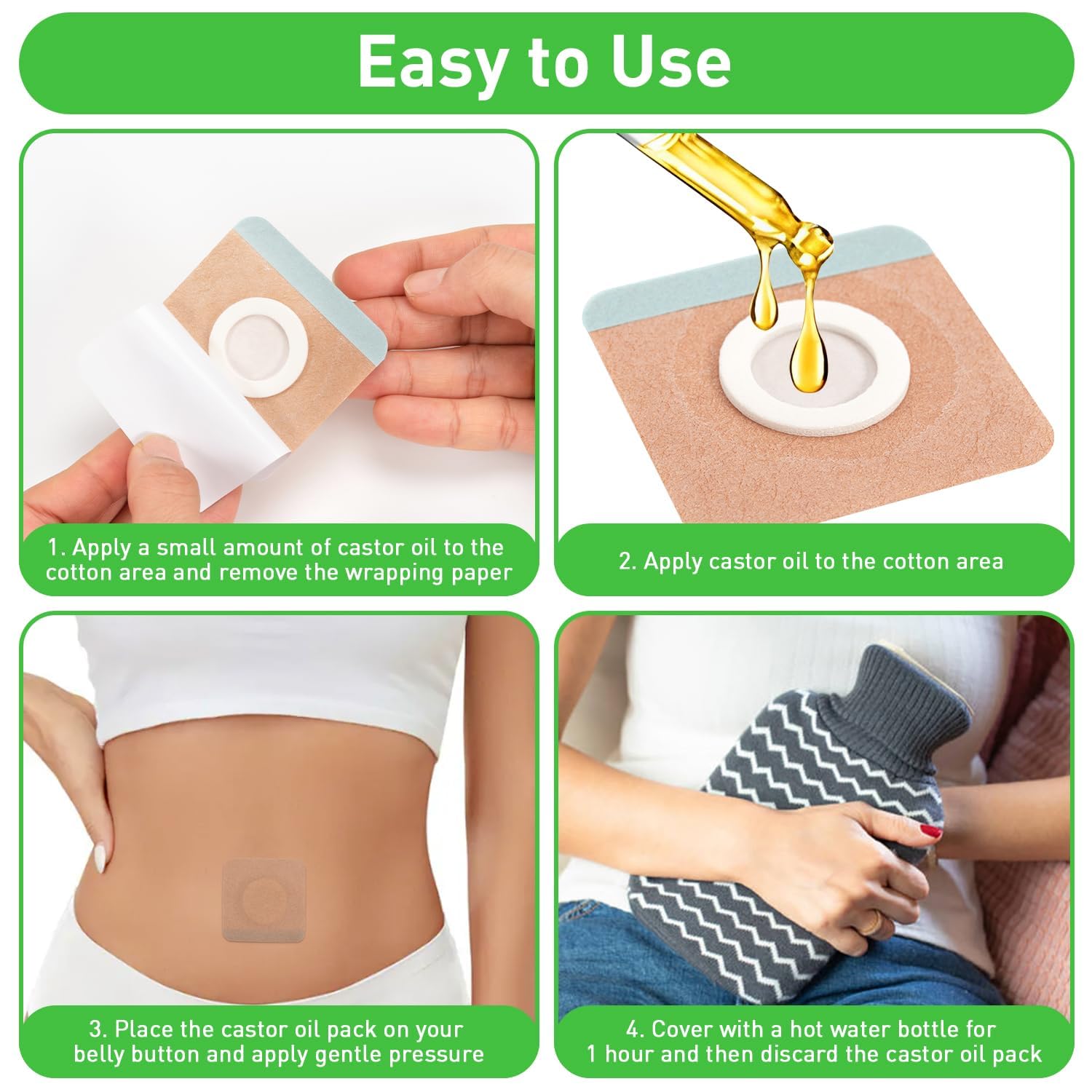 Belly button patches made from organic cotton and spunlace fabric