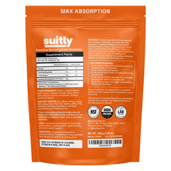 Nutrition label for organic orange-creatine gummies