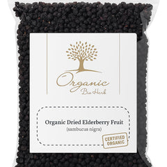 Organic dried elderberry fruit Sambucus Nigra 6 oz - front view