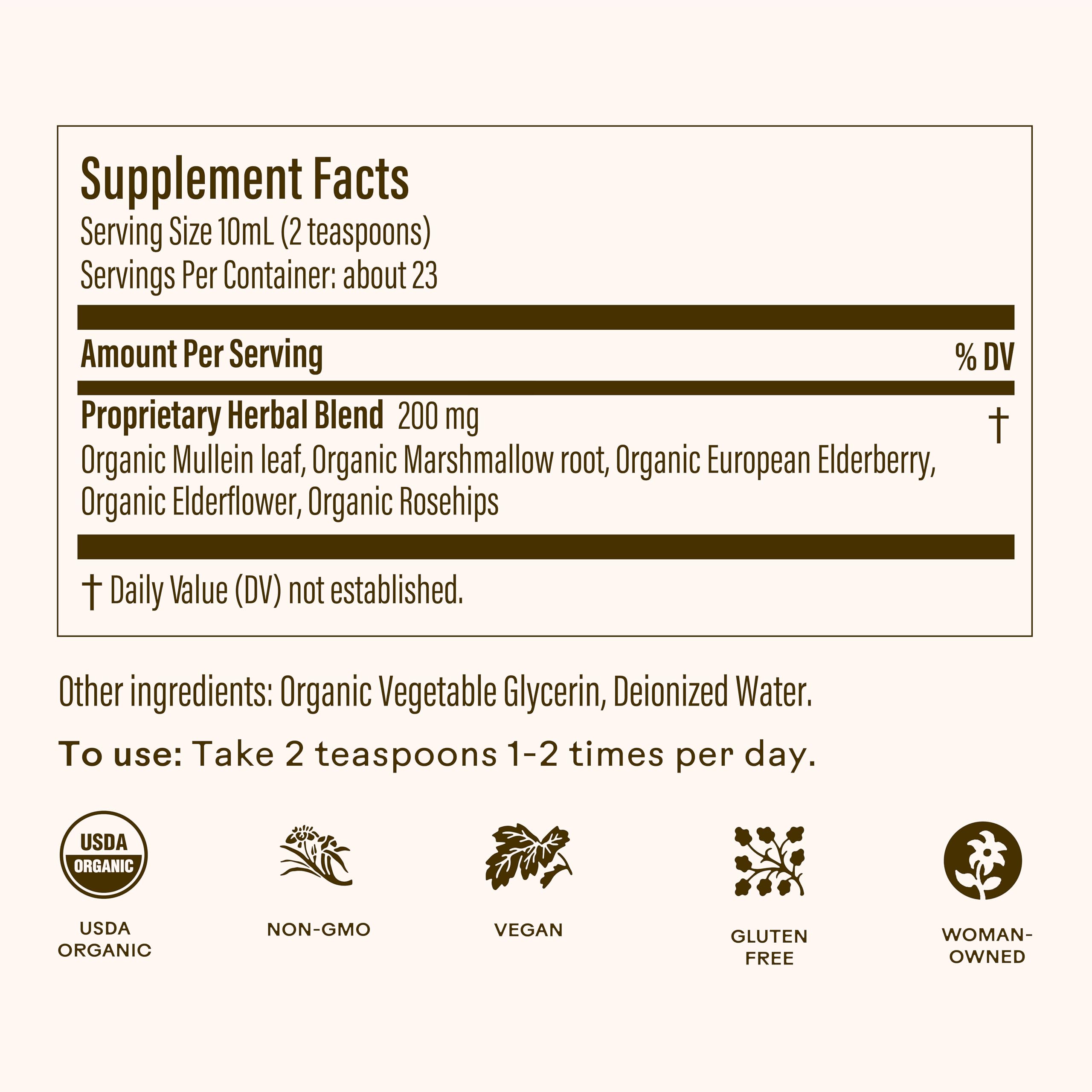 Close-up of organic elderberry and elderflower ingredients used in the syrup