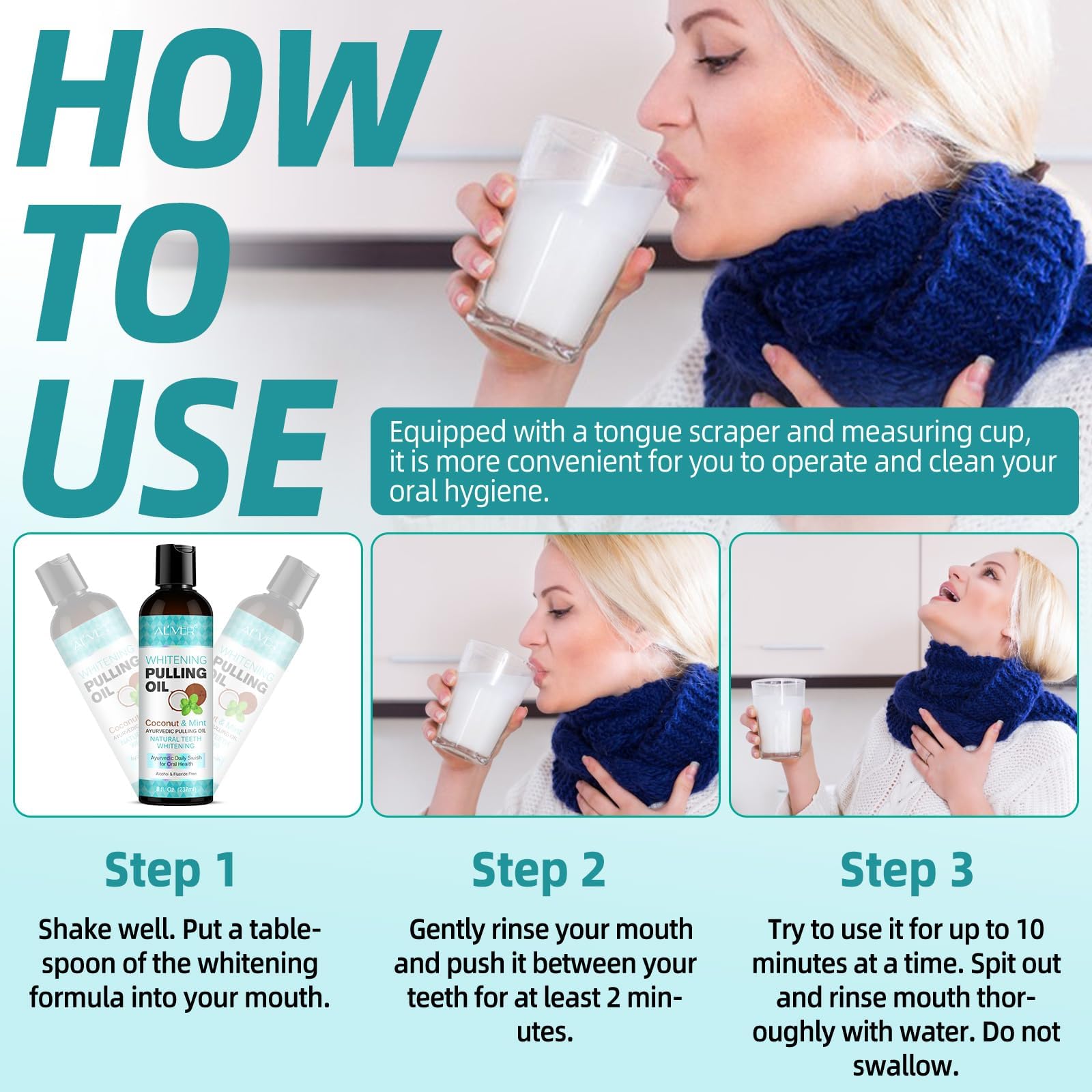 Organic essential oils mouthwash for fresh breath