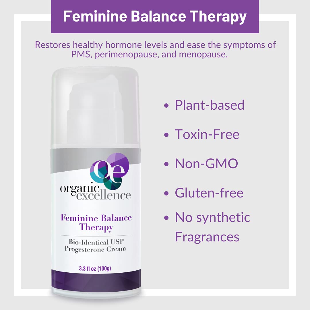 Organic Excellence Progesterone Cream ingredients herbs image emphasizes certified organic herbs for gentle balance.