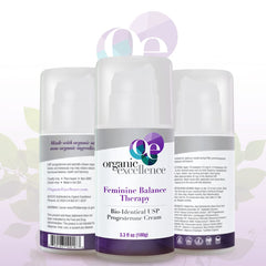 Organic Excellence Progesterone Cream made-in-usa image shows local quality and GMP-backed production.