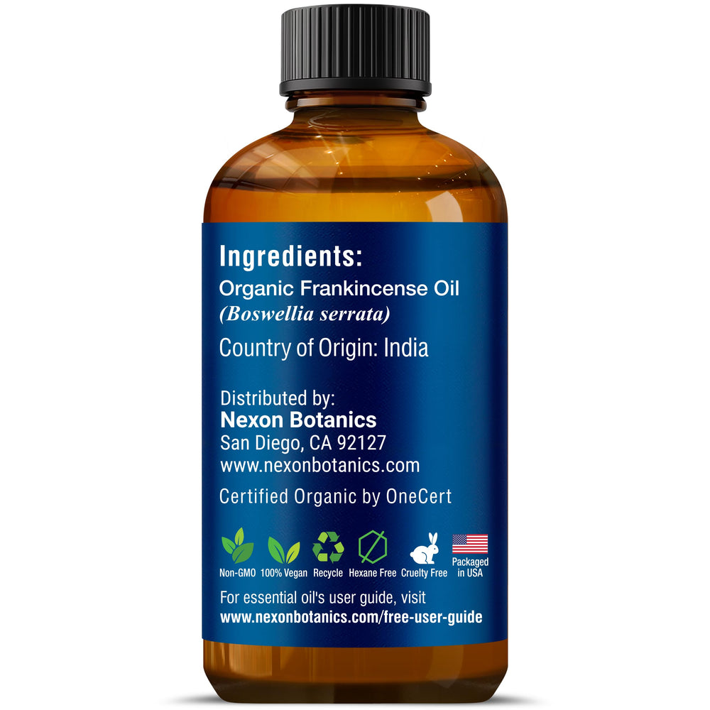 Nexon Botanics packaging and branding for frankincense oil