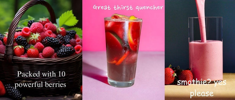 Assorted fresh berries used in blend