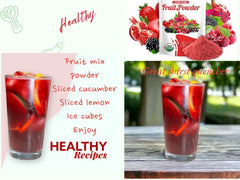 Breakfast with fruit powder sprinkled on yogurt