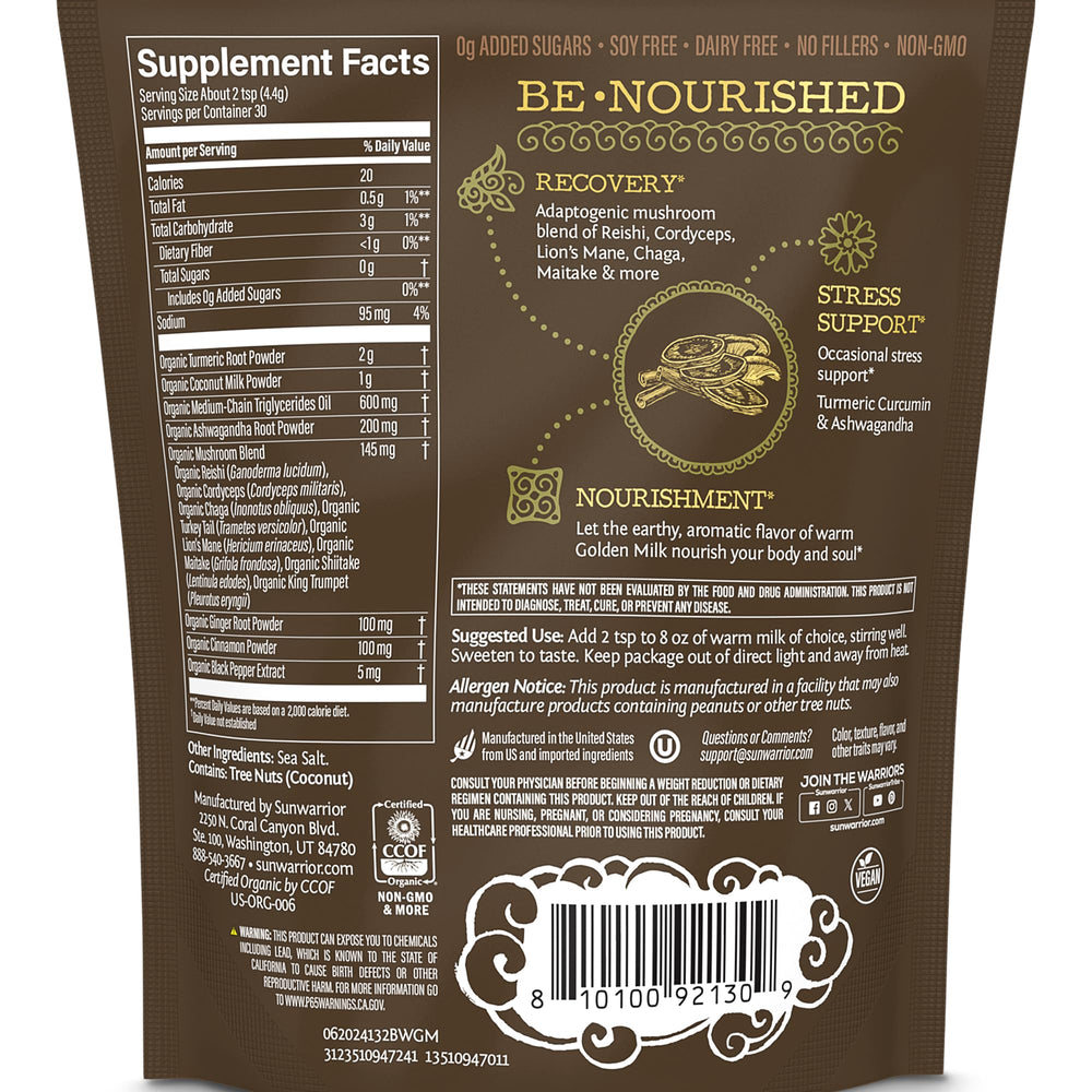 Packshot of Organic Golden Milk Powder 90g pouch