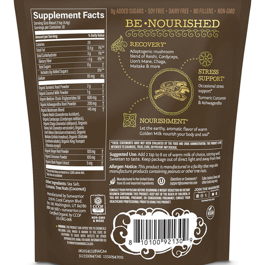 Packshot of Organic Golden Milk Powder 90g pouch