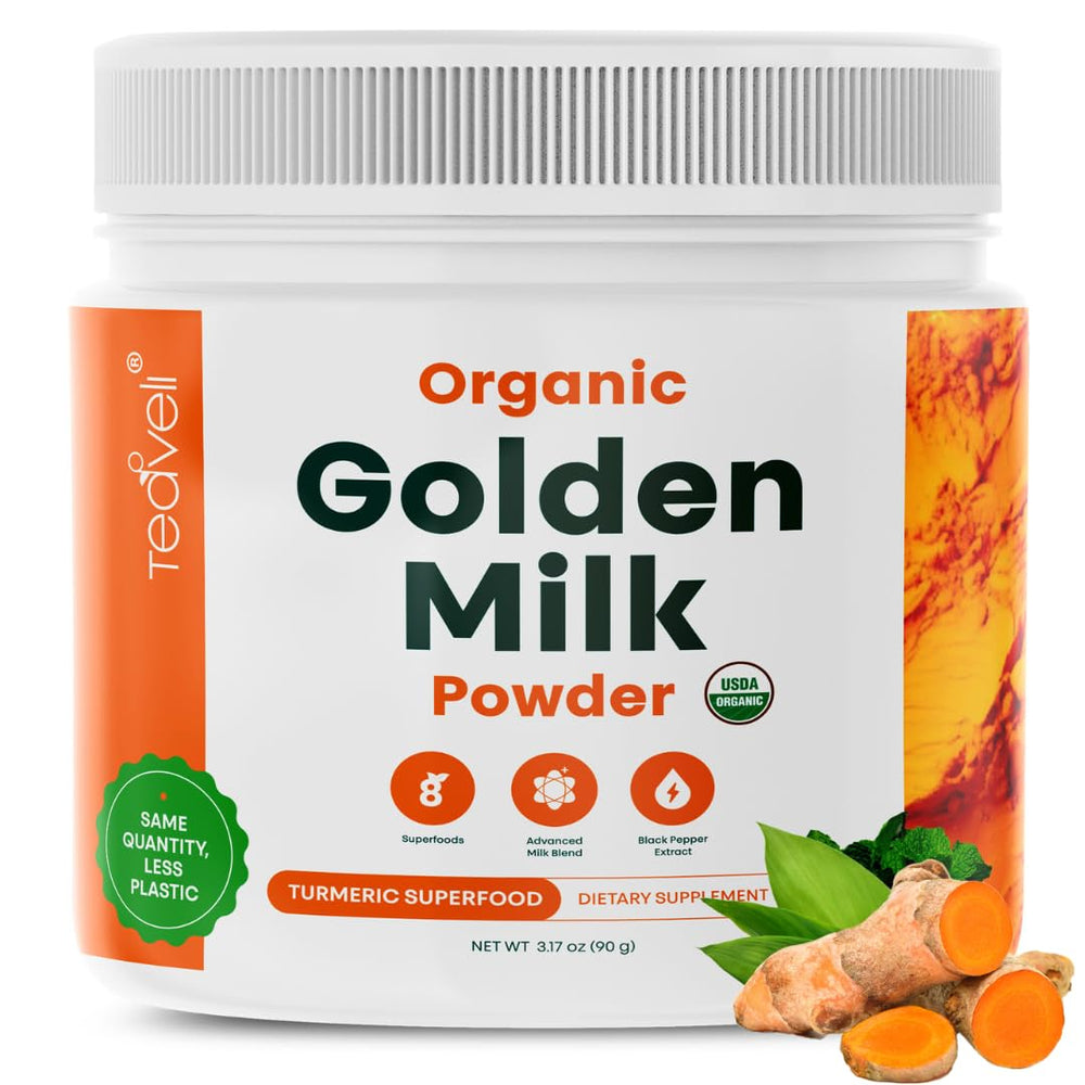 Organic Golden Milk Powder bottle front view
