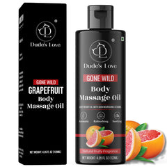 Organic Grapefruit Edible Massage Oil bottle label with 4.05 oz