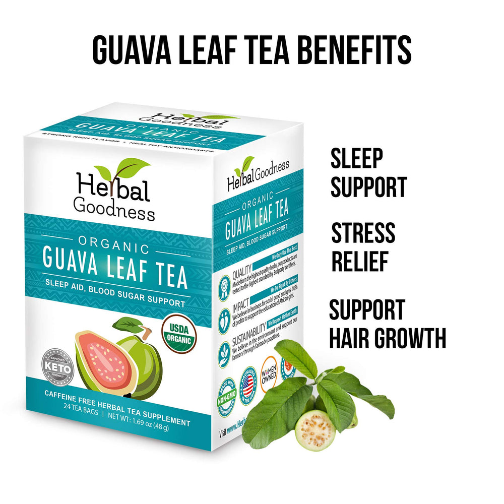 Organic Guava Leaf Tea packaging label