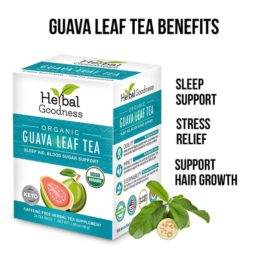 Organic Guava Leaf Tea packaging label