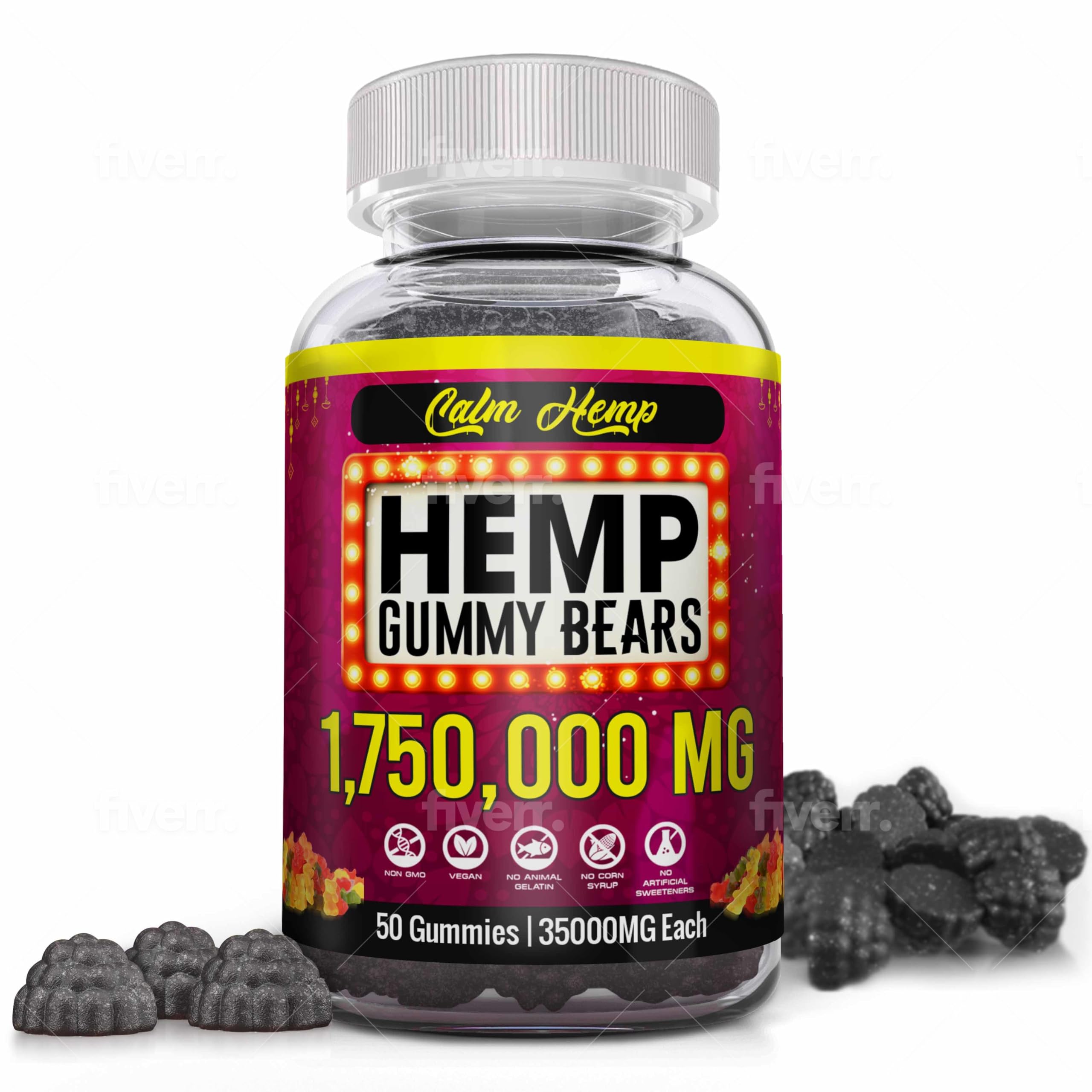 Organic hemp gummies featuring neuropathy support branding