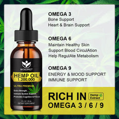 Close-up of Organic Hemp Oil 30mL bottle label