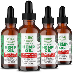 4 oz bottle of organic hemp seed oil with peppermint flavor