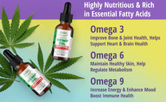 Peppermint-flavored hemp oil close-up
