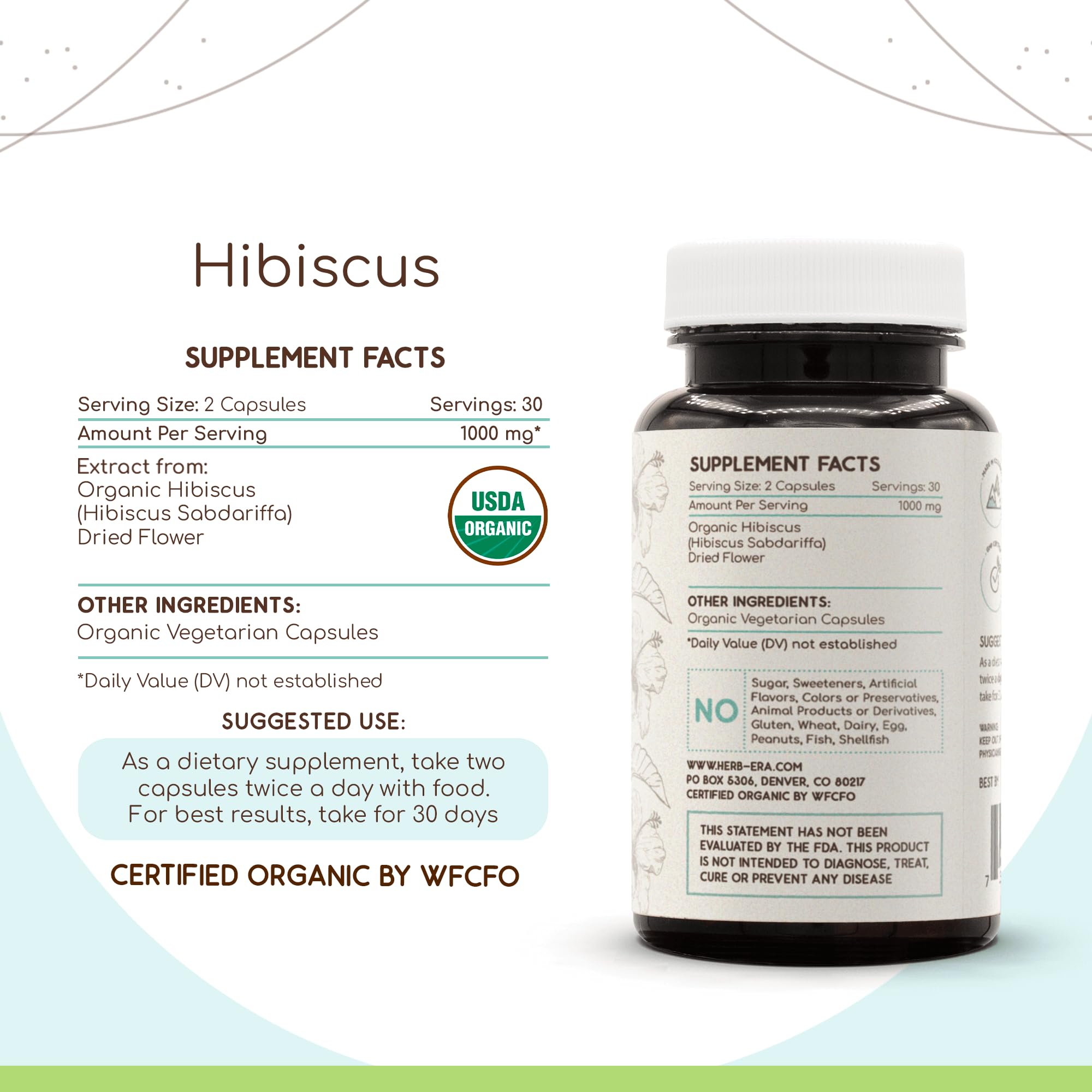 Organic herbal supplement vegetarian capsules packaging