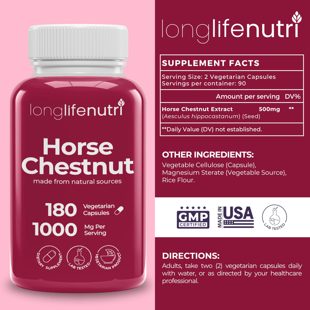 Organic horse chestnut seed extract in vegetarian capsules
