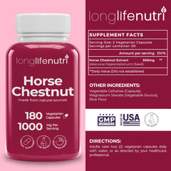 Organic horse chestnut seed extract in vegetarian capsules