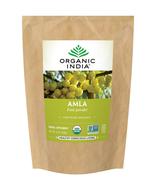 Organic India Amla Powder 1lb bottle - front view