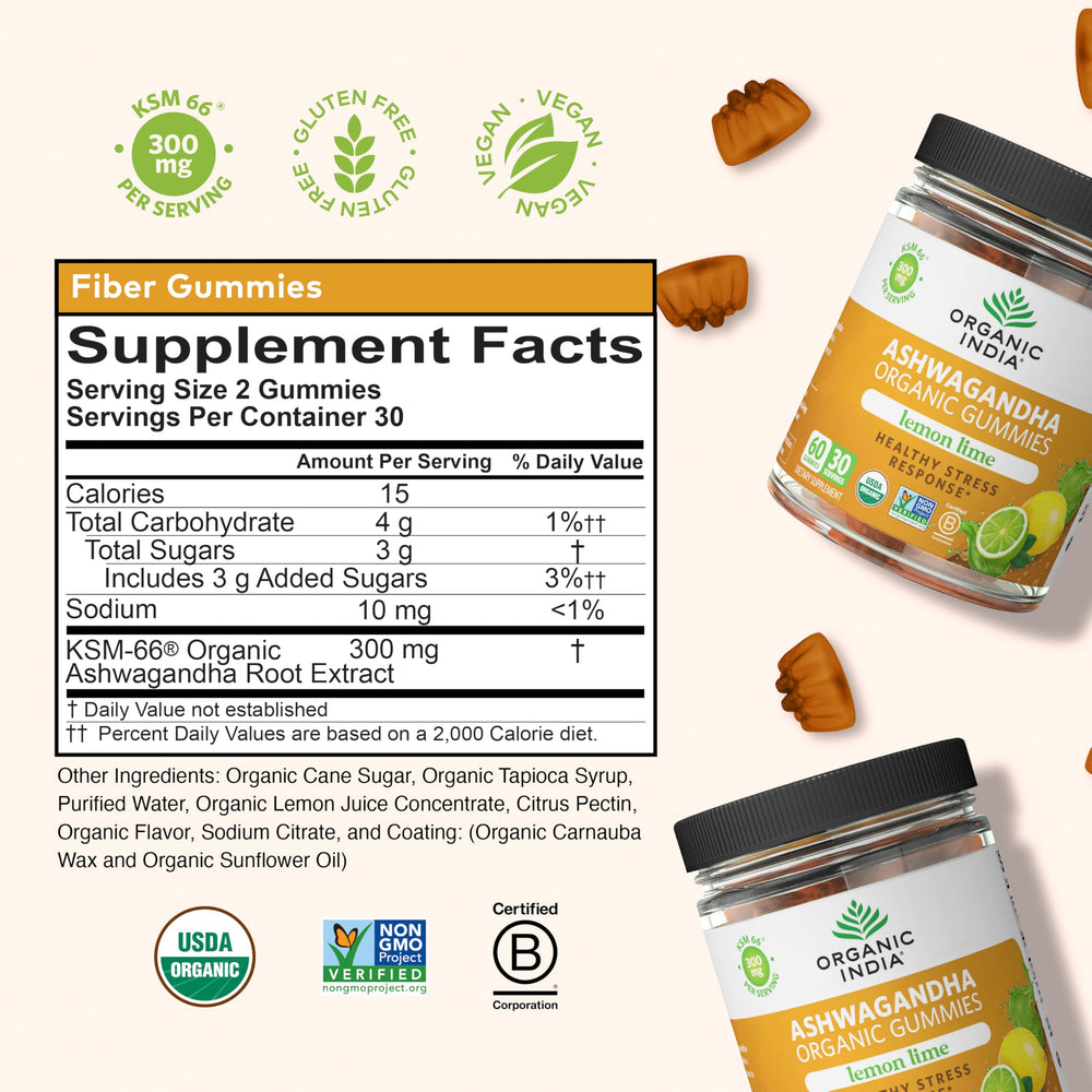 Vegan non-GMO Organic Ashwagandha gummies packaging