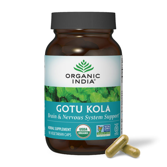 Organic India Gotu Kola 90 capsules bottle front