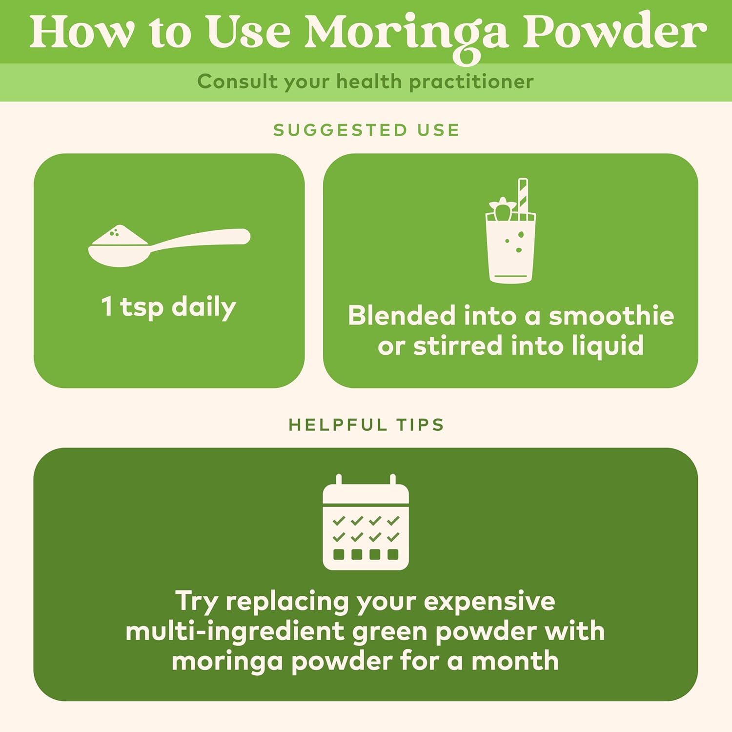 Two Organic India Moringa Powder 8 oz bottles