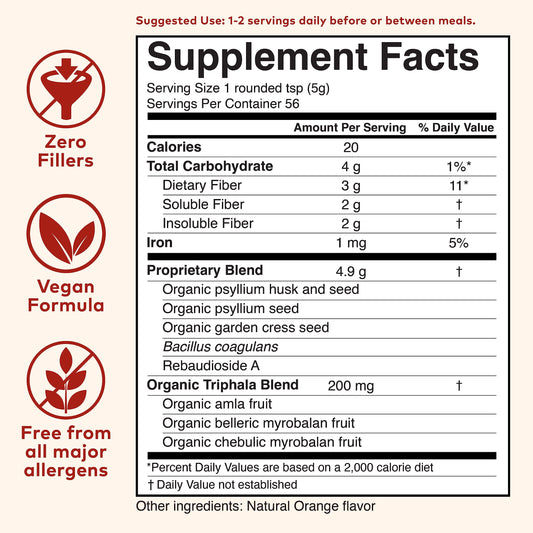 Product packaging for Organic India Psyllium Husk Powder