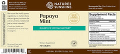 Ingredients include sorbitol, papaya concentrate and fructose