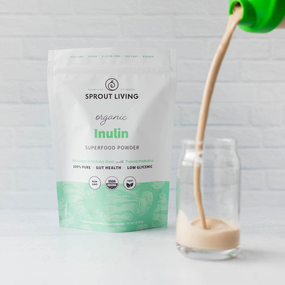 Ingredient panel and nutrition facts of Organic Inulin with FOS Prebiotic Powder