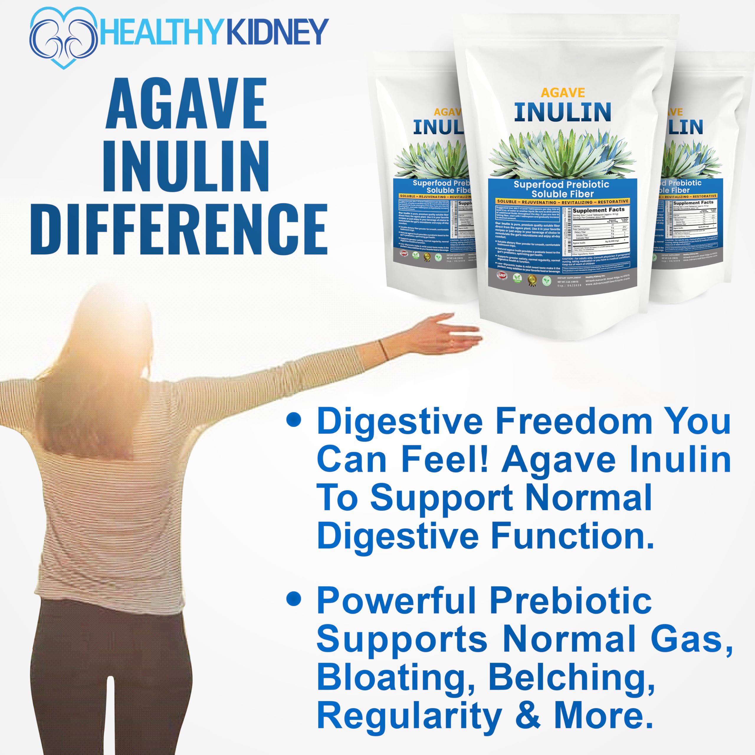 Back panel of Organic Inulin Powder 16oz
