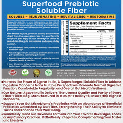 Label details for Organic Inulin Powder 16oz
