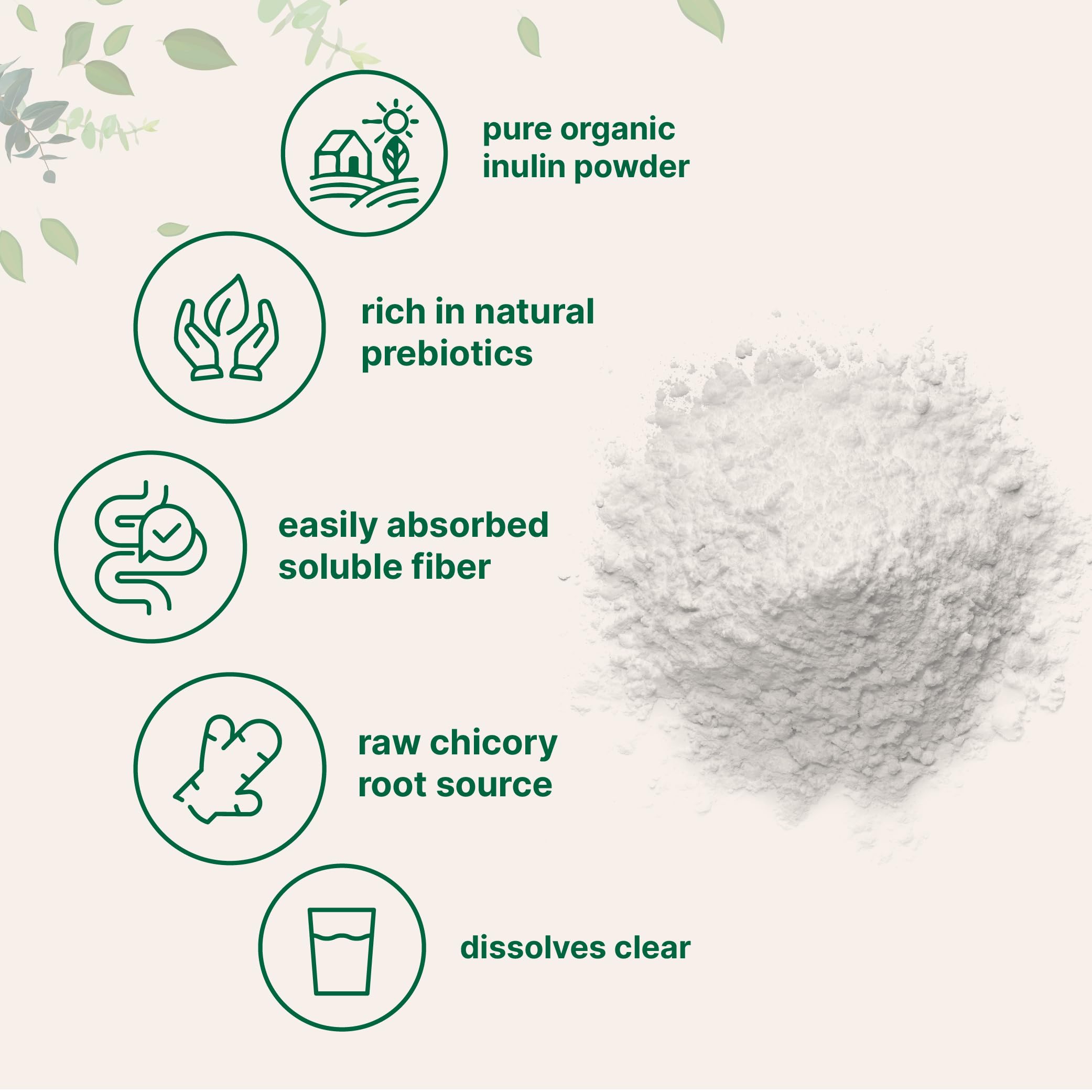 Ingredient list and nutrition facts for Organic Inulin Powder