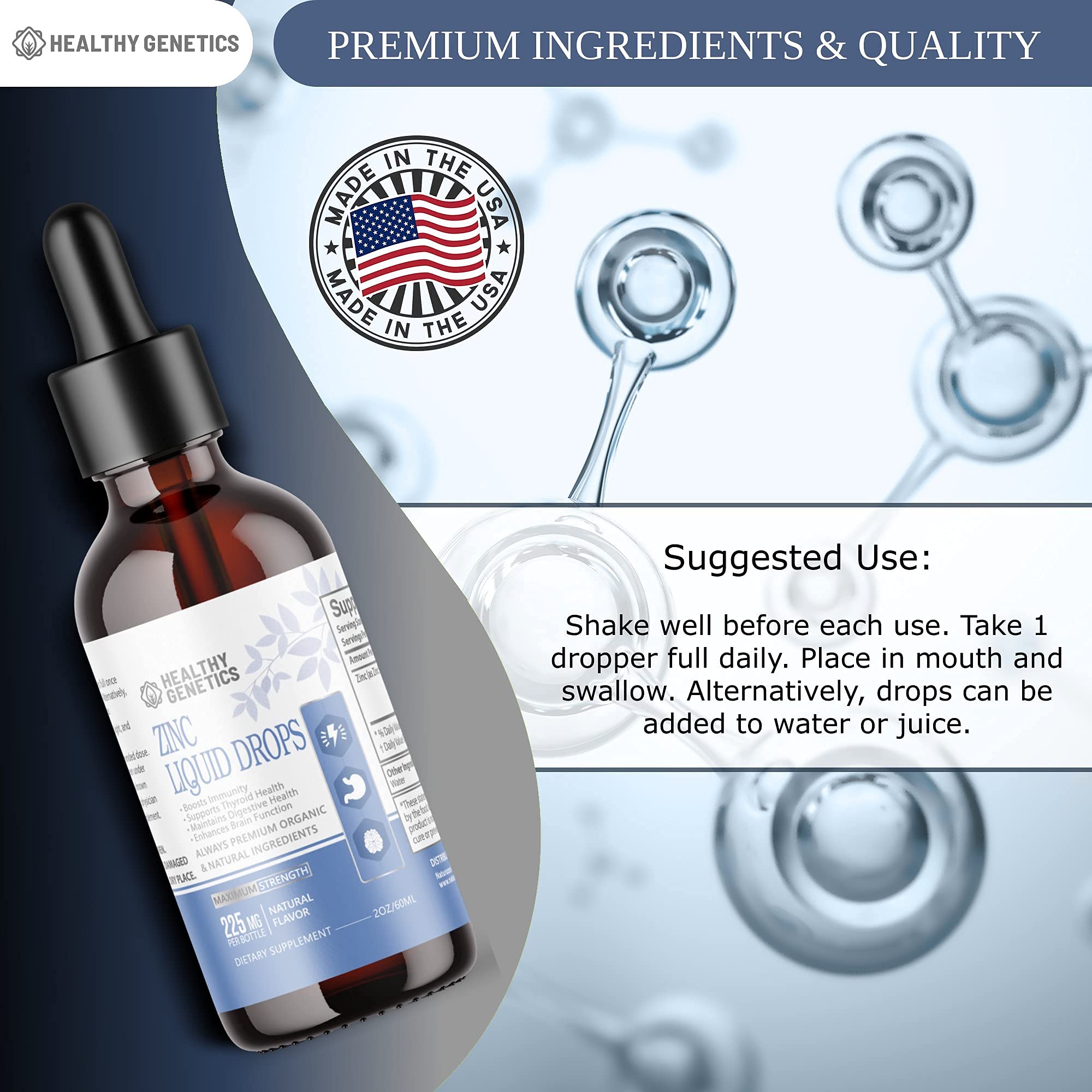 Organic ionic zinc sulfate supporting immunity